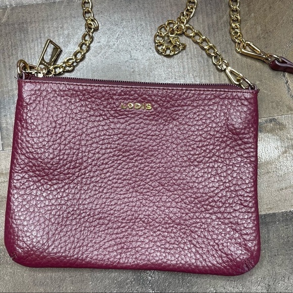 Lodis Burgundy Leather Multi Way Shoulder Bag - Picture 2 of 14